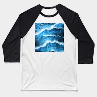 Hyperrealistic blue ocean waves Baseball T-Shirt